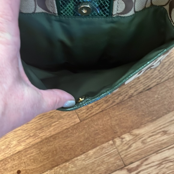 Coach bag & wristlet NWT Khaki/green python print vintage - Picture 4 of 11